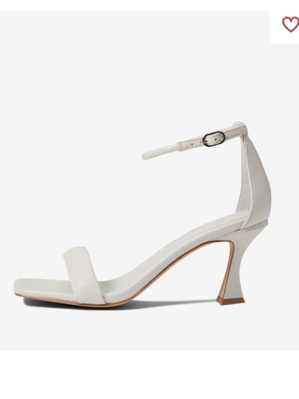 Marc Fisher White Leather Block Heel Square-Toe Ankle-Strap Heel Size 8 NWT - Picture 4 of 9